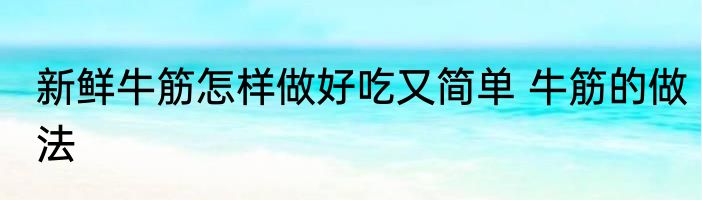 新鲜牛筋怎样做好吃又简单 牛筋的做法