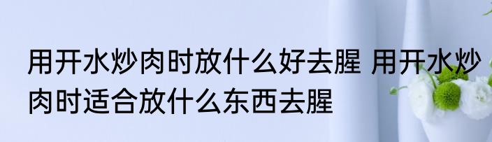 用开水炒肉时放什么好去腥 用开水炒肉时适合放什么东西去腥