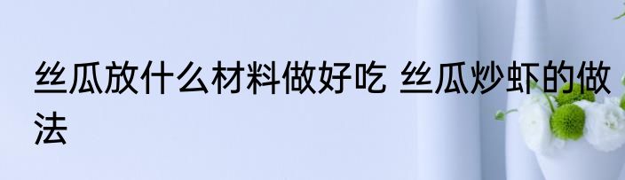 丝瓜放什么材料做好吃 丝瓜炒虾的做法