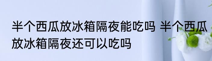 半个西瓜放冰箱隔夜能吃吗 半个西瓜放冰箱隔夜还可以吃吗