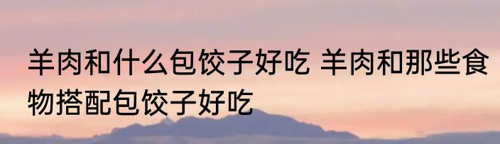 羊肉和什么包饺子好吃 羊肉和那些食物搭配包饺子好吃