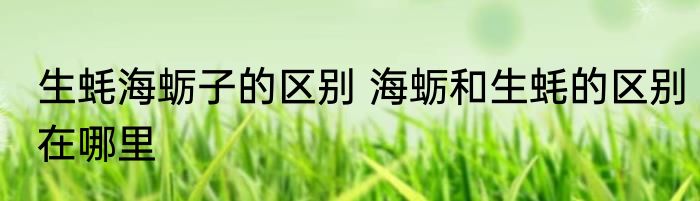 生蚝海蛎子的区别 海蛎和生蚝的区别在哪里