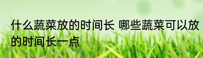 什么蔬菜放的时间长 哪些蔬菜可以放的时间长一点