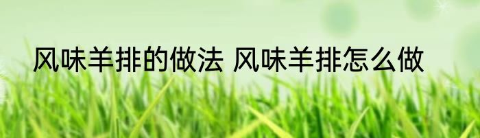 风味羊排的做法 风味羊排怎么做