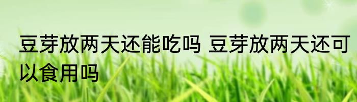 豆芽放两天还能吃吗 豆芽放两天还可以食用吗