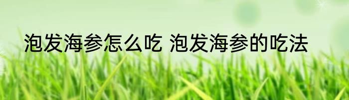 泡发海参怎么吃 泡发海参的吃法