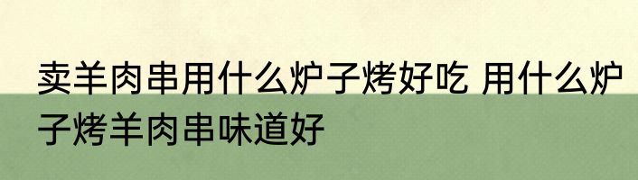 卖羊肉串用什么炉子烤好吃 用什么炉子烤羊肉串味道好