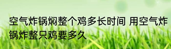 空气炸锅焖整个鸡多长时间 用空气炸锅炸整只鸡要多久
