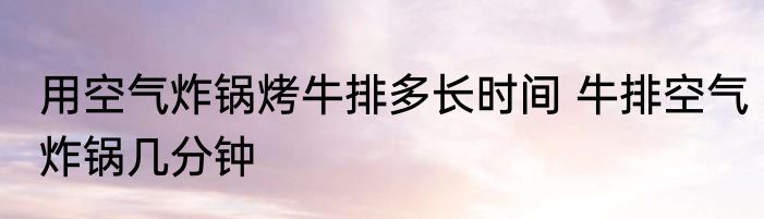 用空气炸锅烤牛排多长时间 牛排空气炸锅几分钟