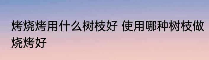 烤烧烤用什么树枝好 使用哪种树枝做烧烤好