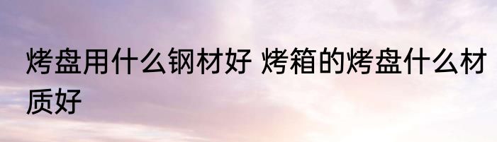 烤盘用什么钢材好 烤箱的烤盘什么材质好