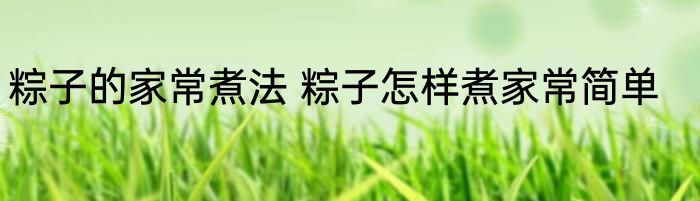 粽子的家常煮法 粽子怎样煮家常简单