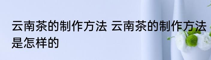 云南茶的制作方法 云南茶的制作方法是怎样的