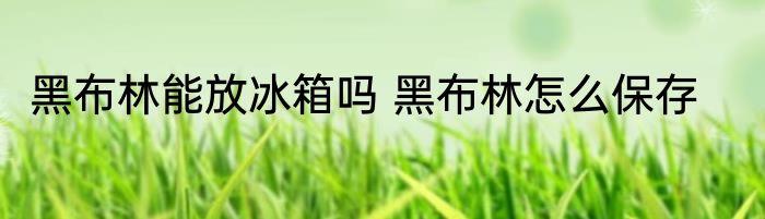 黑布林能放冰箱吗 黑布林怎么保存