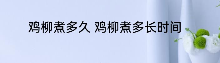 鸡柳煮多久 鸡柳煮多长时间