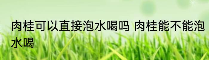 肉桂可以直接泡水喝吗 肉桂能不能泡水喝