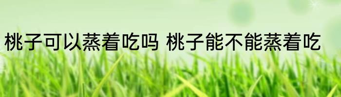 桃子可以蒸着吃吗 桃子能不能蒸着吃