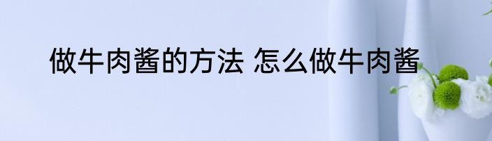 做牛肉酱的方法 怎么做牛肉酱