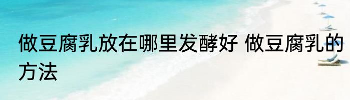 做豆腐乳放在哪里发酵好 做豆腐乳的方法