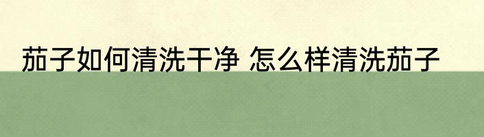 茄子如何清洗干净 怎么样清洗茄子