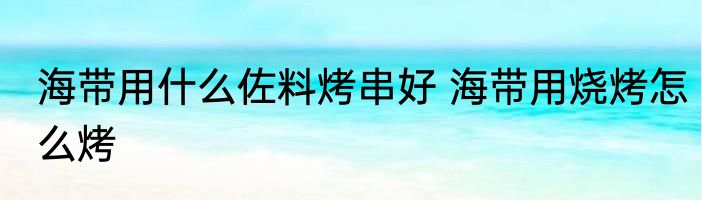 海带用什么佐料烤串好 海带用烧烤怎么烤