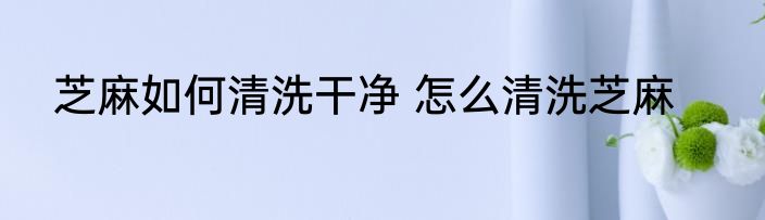 芝麻如何清洗干净 怎么清洗芝麻