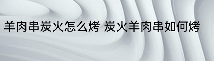 羊肉串炭火怎么烤 炭火羊肉串如何烤