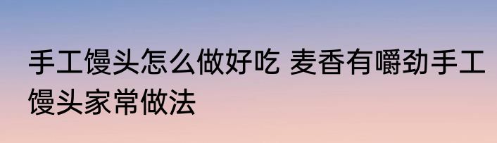 手工馒头怎么做好吃 麦香有嚼劲手工馒头家常做法