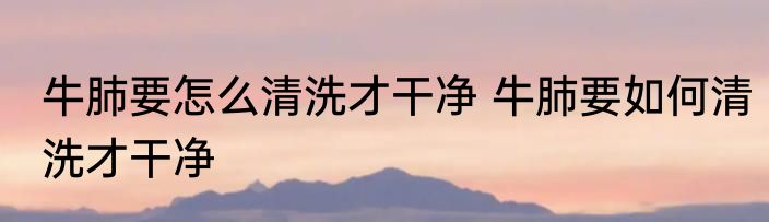 牛肺要怎么清洗才干净 牛肺要如何清洗才干净