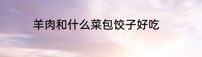 羊肉和什么菜包饺子好吃