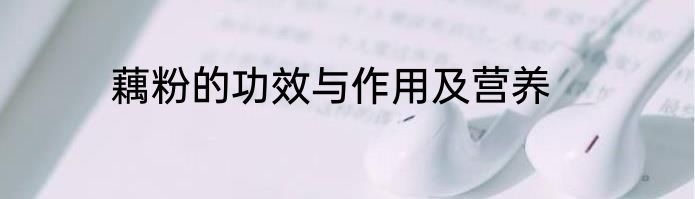 藕粉的功效与作用及营养