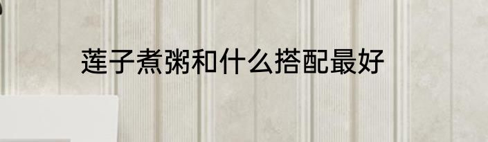 莲子煮粥和什么搭配最好