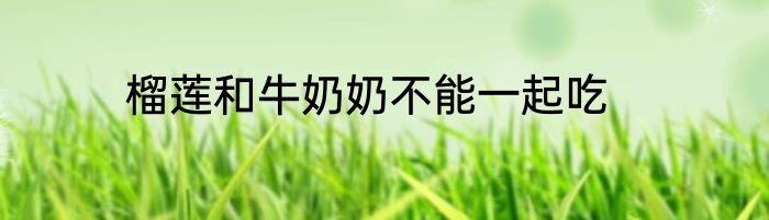 榴莲和牛奶奶不能一起吃