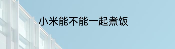 小米能不能一起煮饭