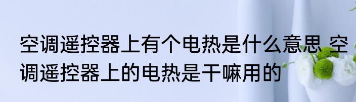 空调遥控器上有个电热是什么意思 空调遥控器上的电热是干嘛用的