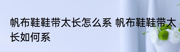 帆布鞋鞋带太长怎么系 帆布鞋鞋带太长如何系