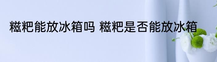 糍粑能放冰箱吗 糍粑是否能放冰箱