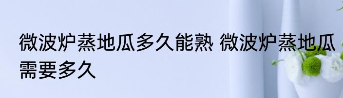 微波炉蒸地瓜多久能熟 微波炉蒸地瓜需要多久