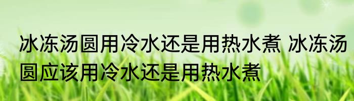 冰冻汤圆用冷水还是用热水煮 冰冻汤圆应该用冷水还是用热水煮