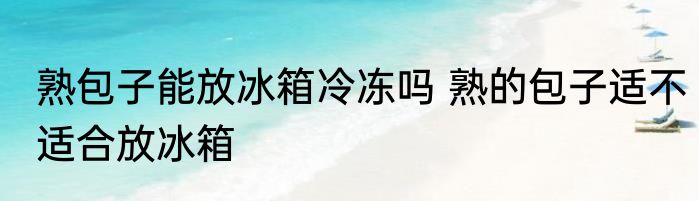 熟包子能放冰箱冷冻吗 熟的包子适不适合放冰箱