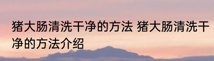 猪大肠清洗干净的方法 猪大肠清洗干净的方法介绍
