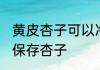 黄皮杏子可以冷冻保存吗 能不能冷冻保存杏子