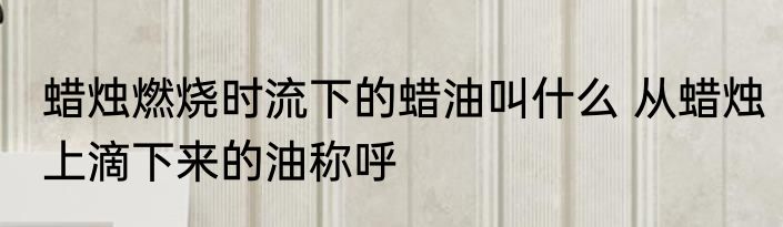 蜡烛燃烧时流下的蜡油叫什么 从蜡烛上滴下来的油称呼