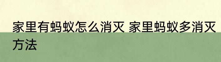 家里有蚂蚁怎么消灭 家里蚂蚁多消灭方法