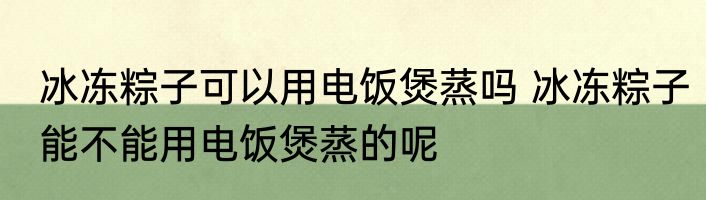 冰冻粽子可以用电饭煲蒸吗 冰冻粽子能不能用电饭煲蒸的呢