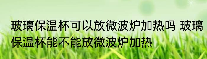 玻璃保温杯可以放微波炉加热吗 玻璃保温杯能不能放微波炉加热