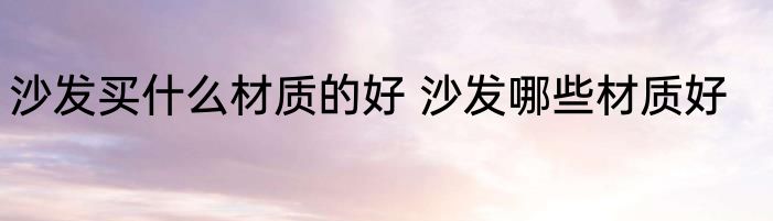 沙发买什么材质的好 沙发哪些材质好