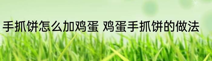 手抓饼怎么加鸡蛋 鸡蛋手抓饼的做法