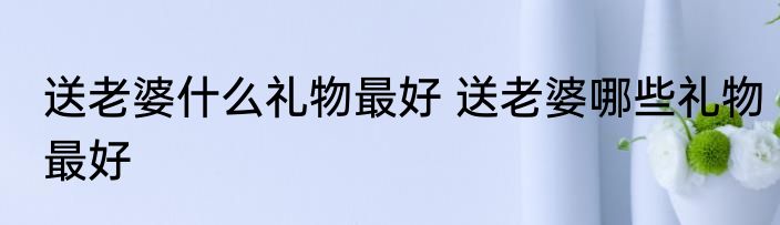 送老婆什么礼物最好 送老婆哪些礼物最好