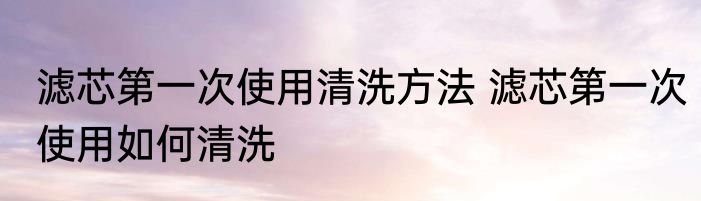 滤芯第一次使用清洗方法 滤芯第一次使用如何清洗